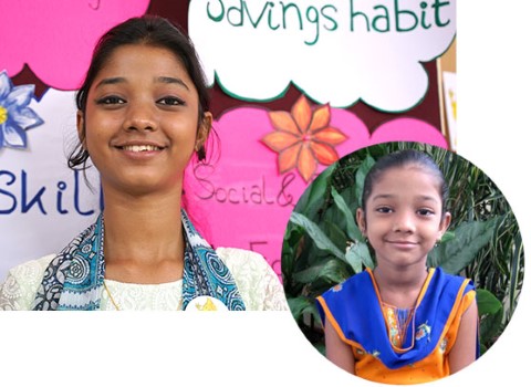 Picture of Kirti now and when she was younger