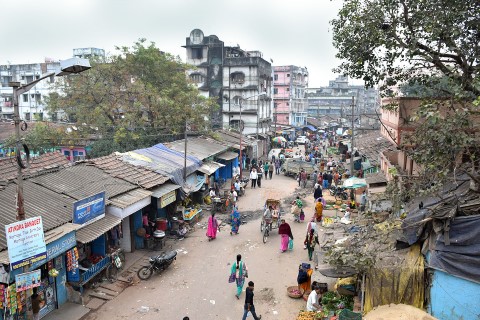 Typical city scene in Kolkata, India