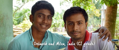 CI grads Debnath and Milan, from India, portrait