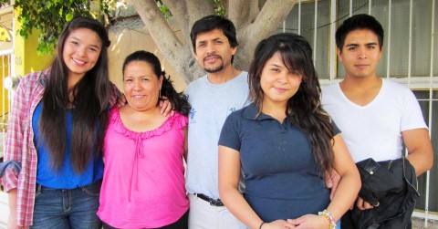 Tania and her family in 2012