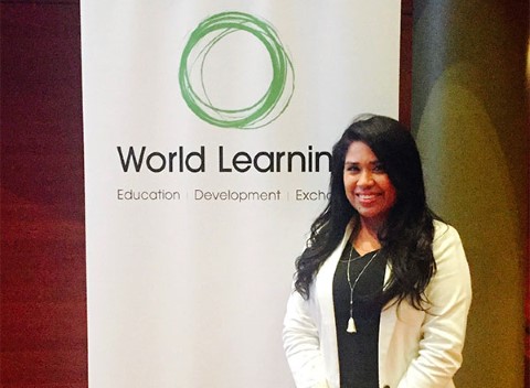 Johanny en World Learning donde recibió su subvención