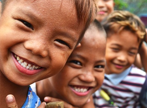 Smiling little faces in Bicol, Philippines