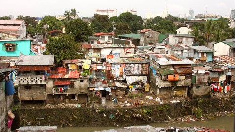 Cramped slums are often the homes for those in poverty in the Philippines 