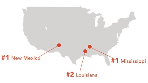 un mapa de los Estados Unidos