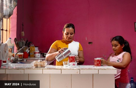 Mother and daughter in their kitchen