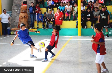 Soccer game with spectators