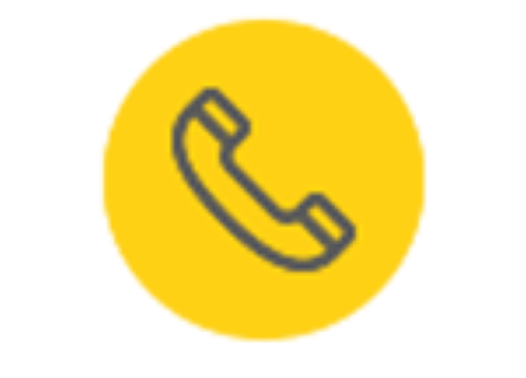 a yellow circle with the phone icon