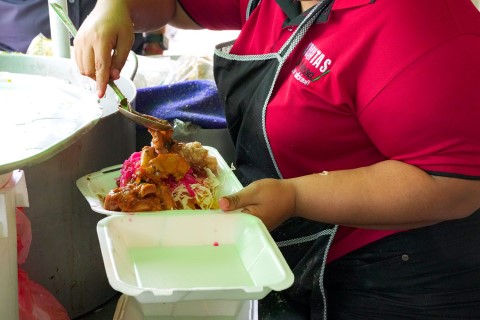 pork pieces served in containers